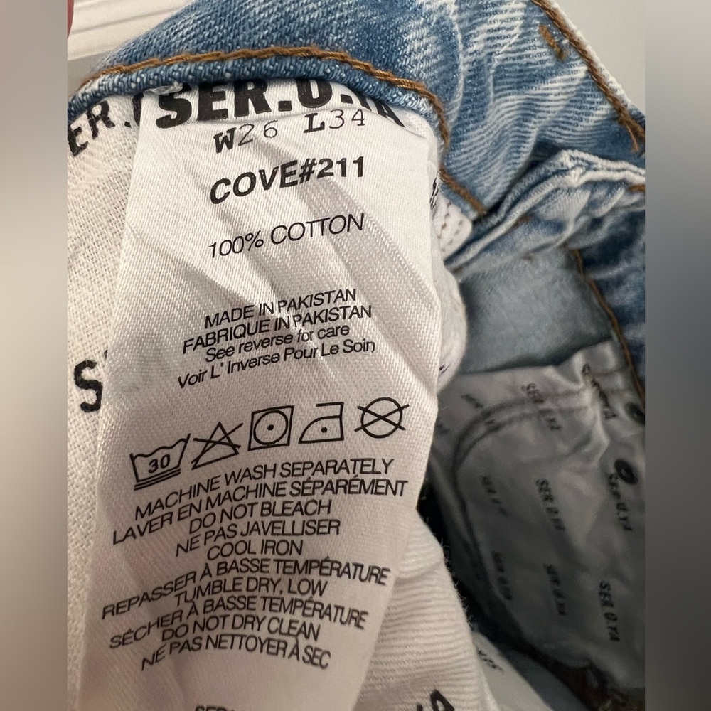 SER.O.YA Sunny Mid Rise Distressed Boyfriend Jeans Wide Leg Color Cove NWOT - Picture 7 of 16
